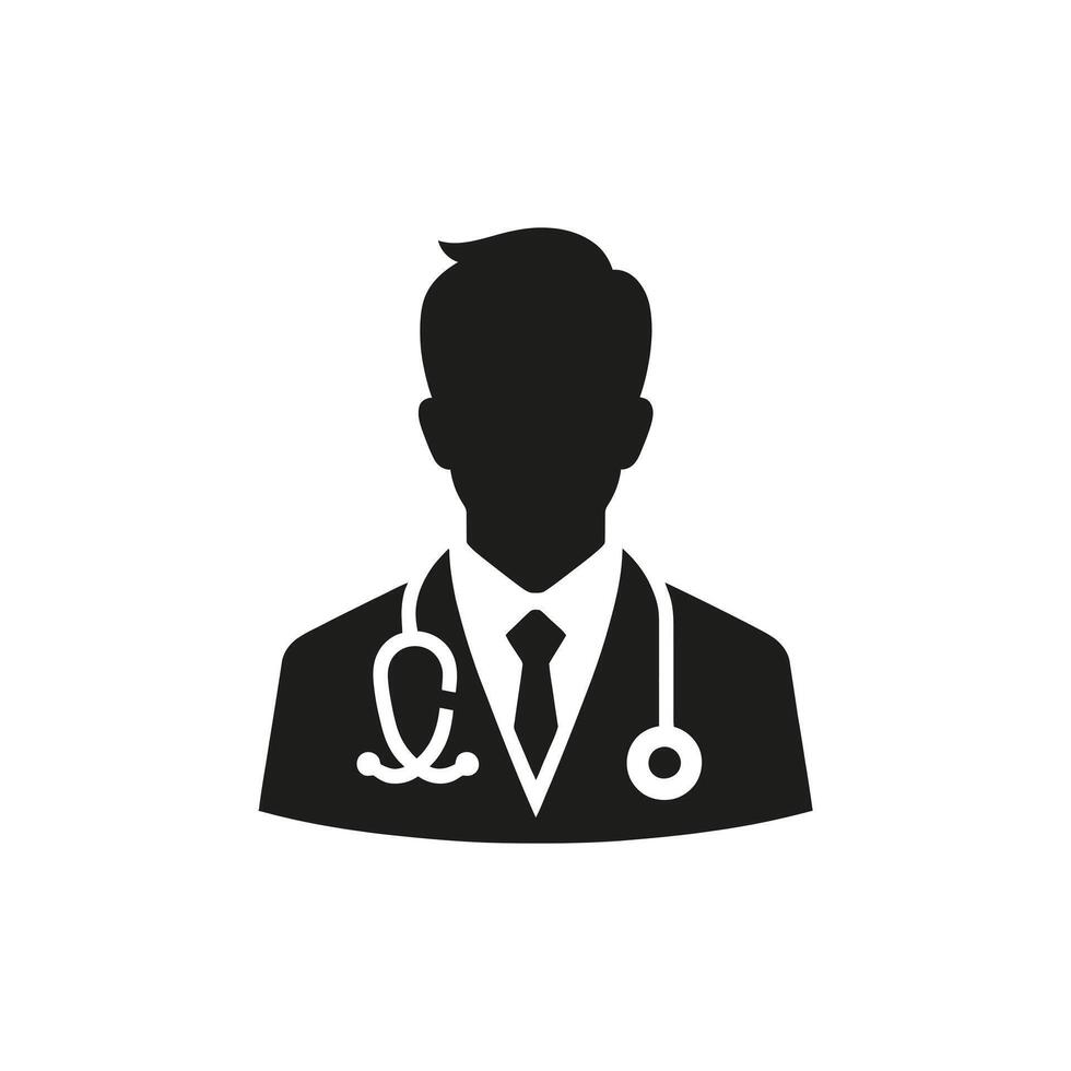 Healthcare Worker Icon with Stethoscope in illustration style vector