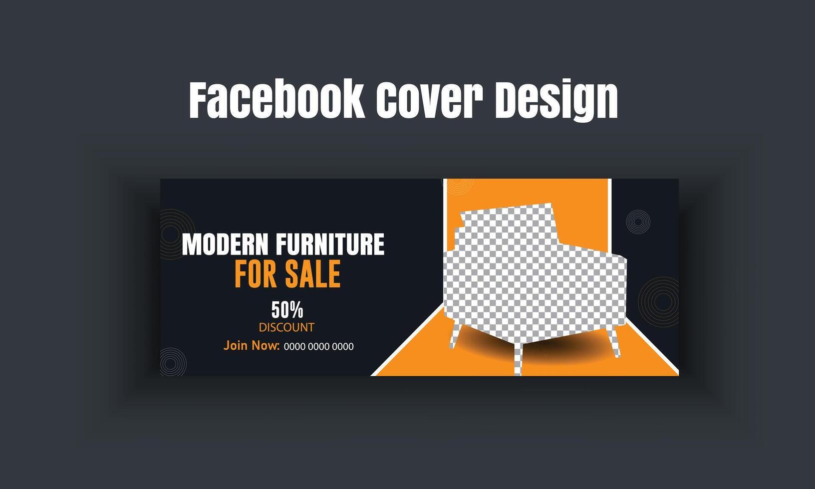 Furniture Facebook Cover and Web Banner Template design vector