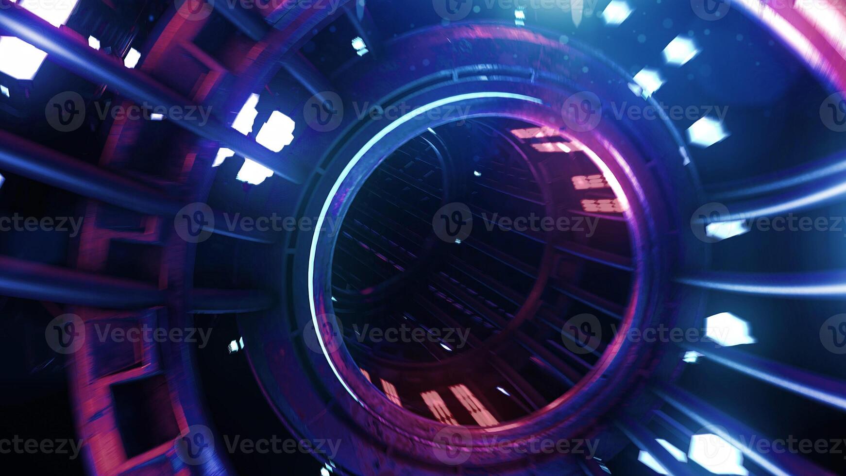 3D rendering VJ neon digital tunnel abstract photo