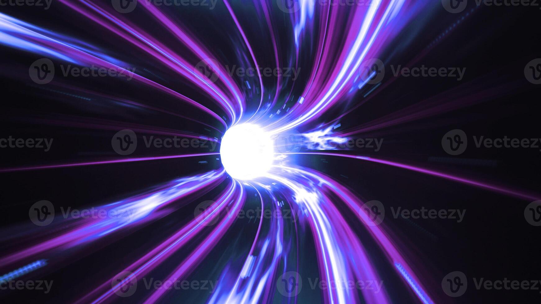 3d render Blue-violet Wormhole time vortex space photo