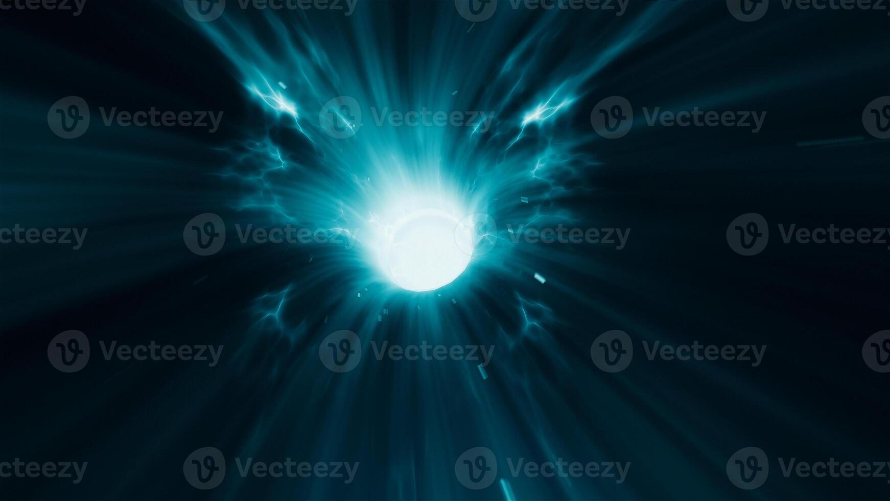 3d render Blue Wormhole time vortex space photo
