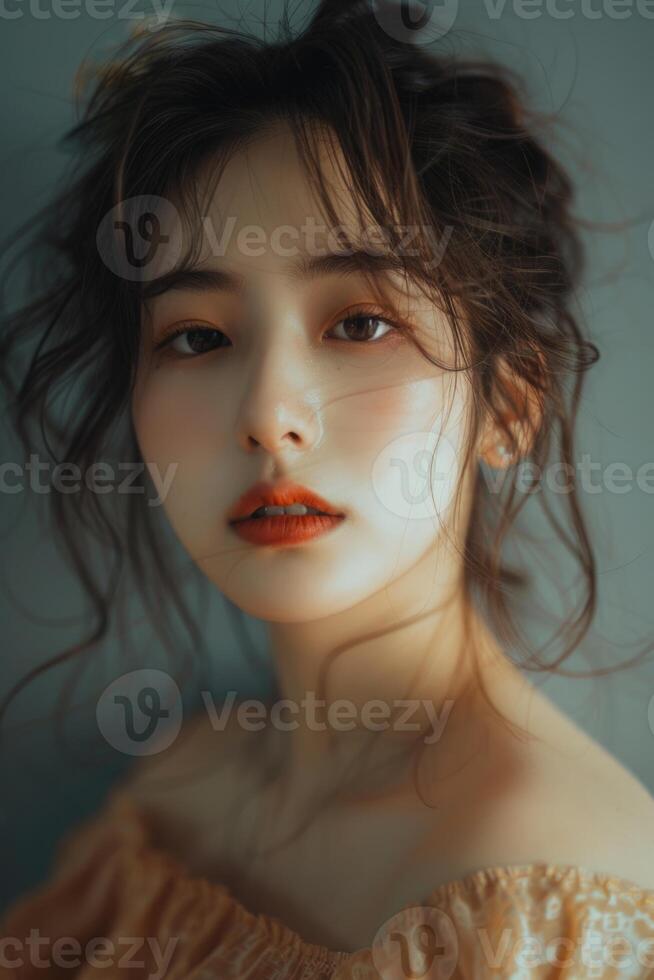 Close up beautiful young aisan woman. photo