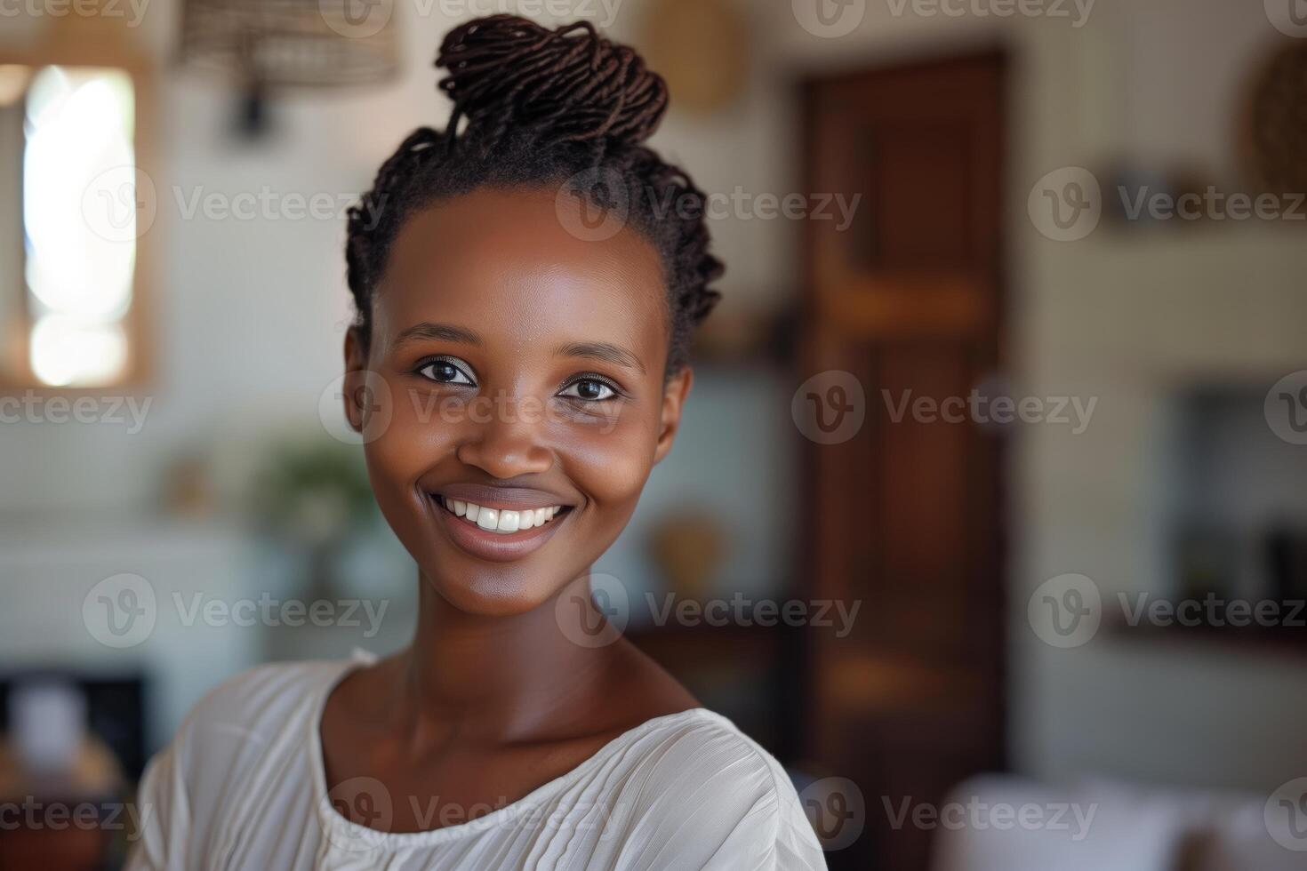 Smiling Woman With Beautiful Natural Hair photo