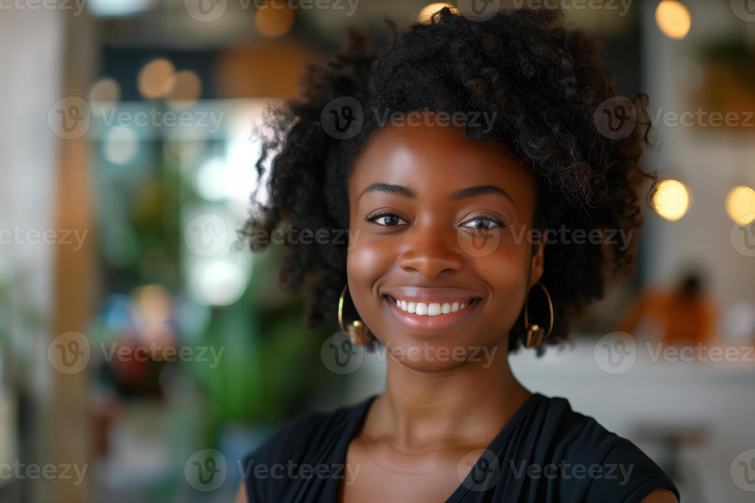 African American Woman Smiling Brightly photo
