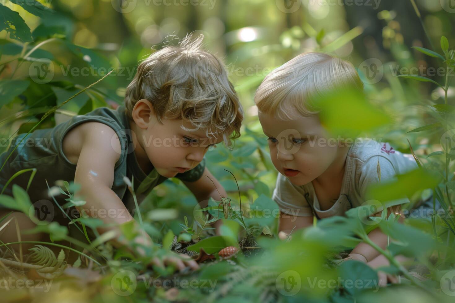 Curious Children Exploring Nature Together photo