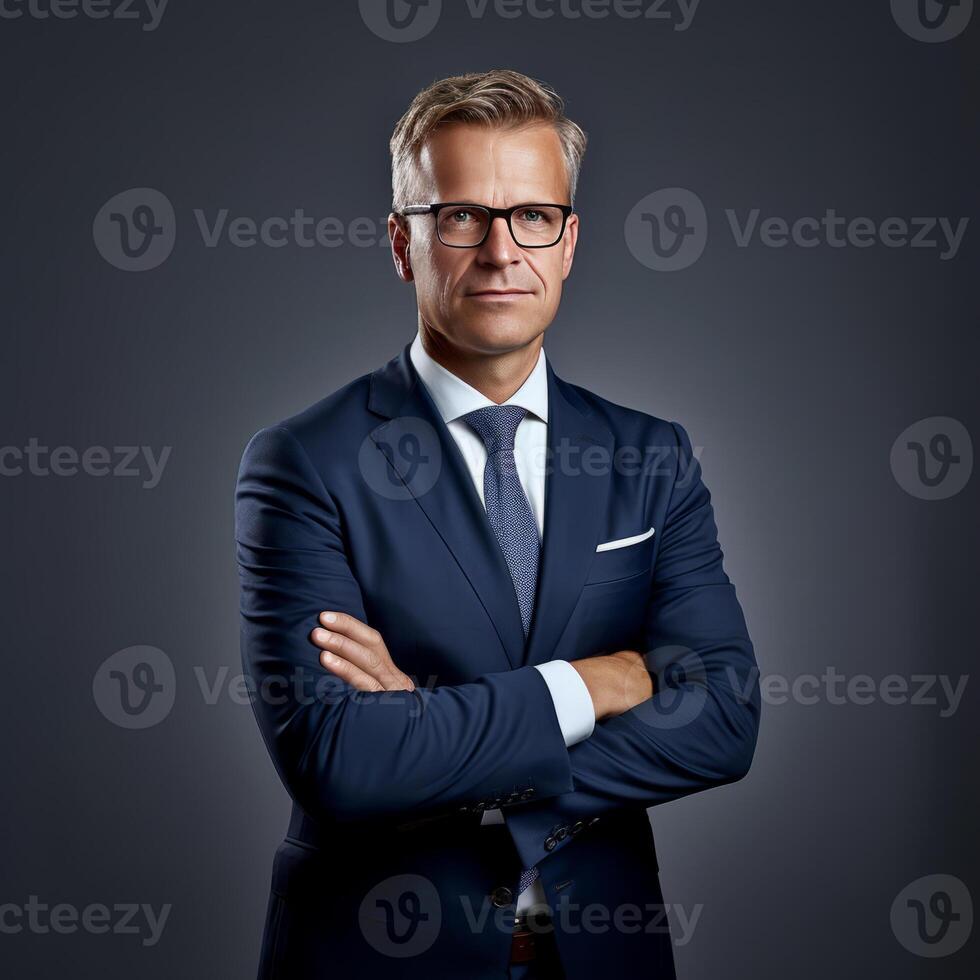 Confident Businessman Wearing Formal Suit photo