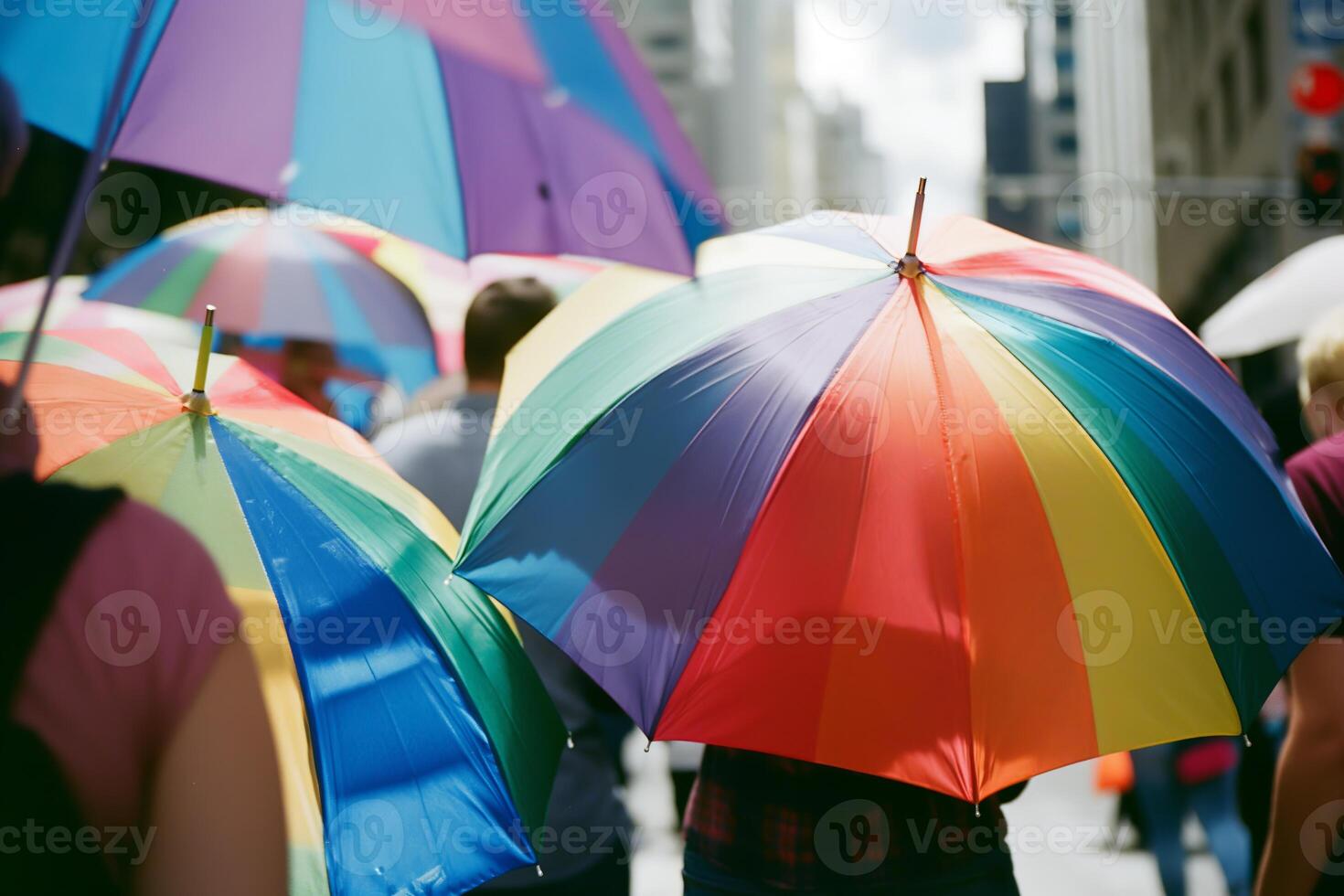 Colorful Umbrellas at Pride Day Parade photo