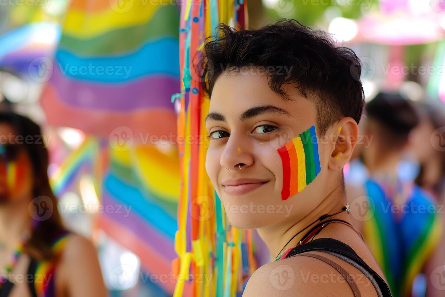Celebrating Pride Day with Vibrant Face Paint photo