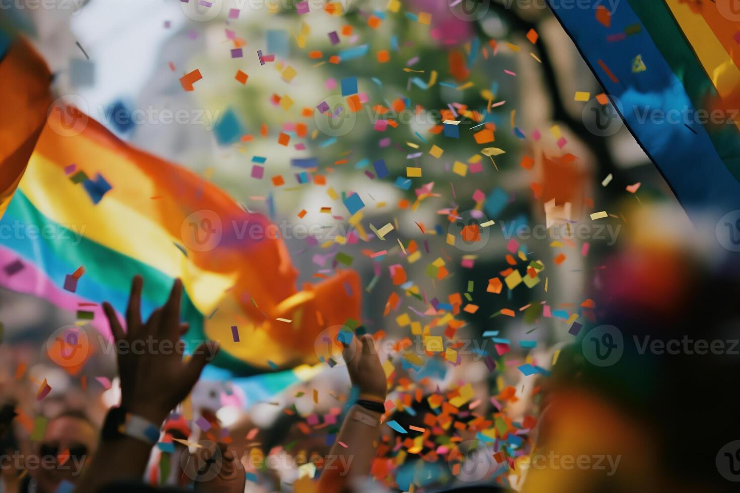 Colorful Confetti Celebration on Pride Day photo