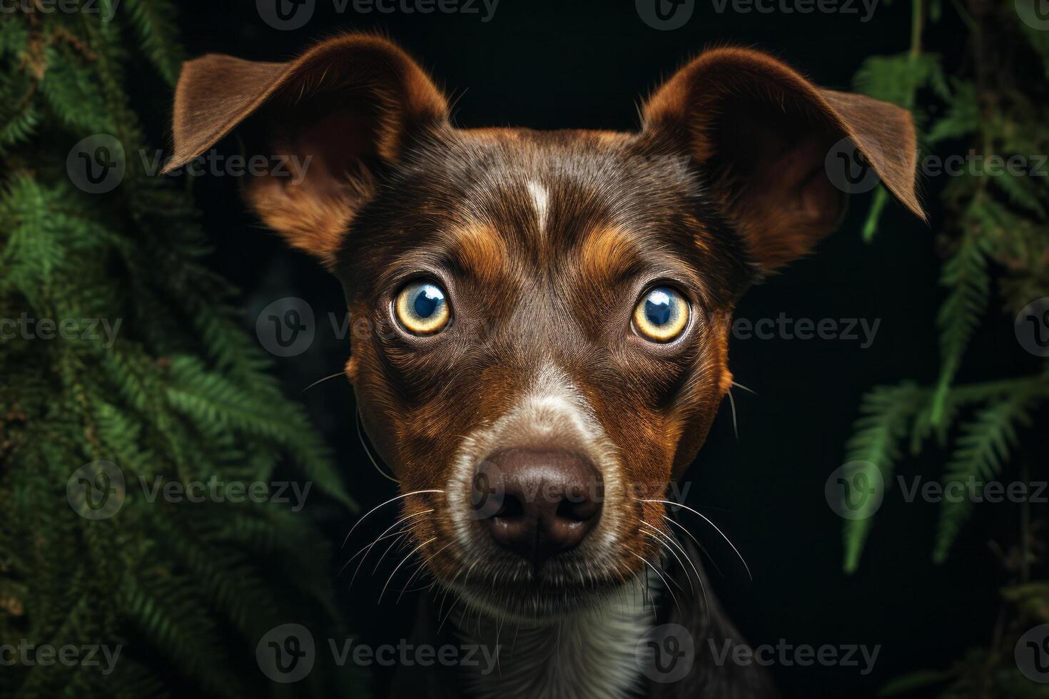 Adorable Dog With Alert Eyes Staring photo