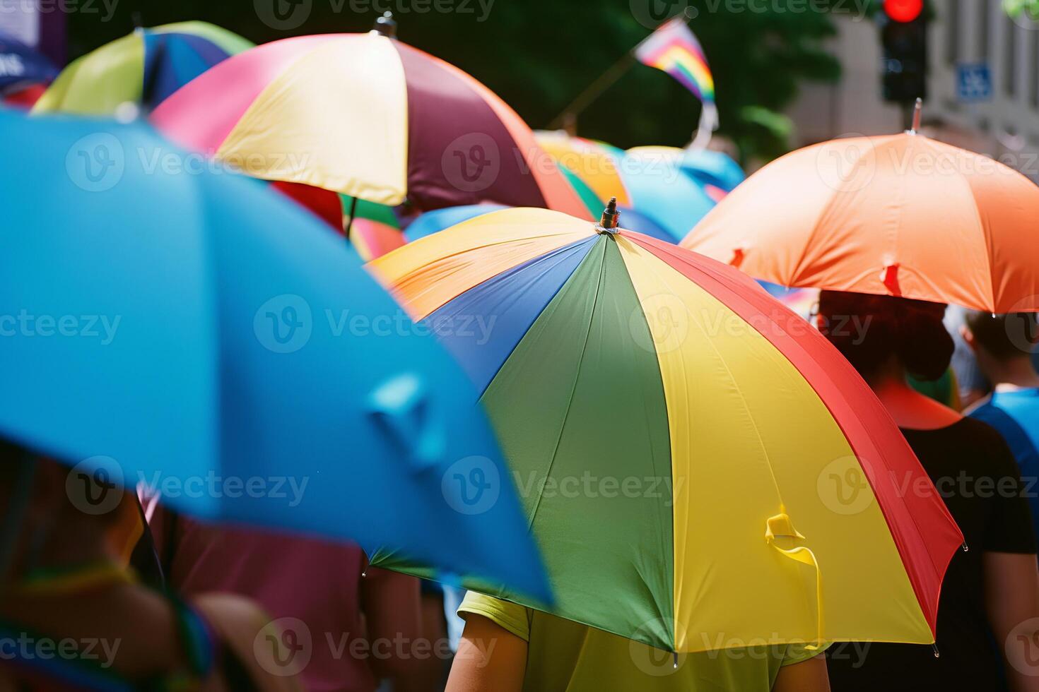 Colorful Umbrellas at Pride Day Parade photo