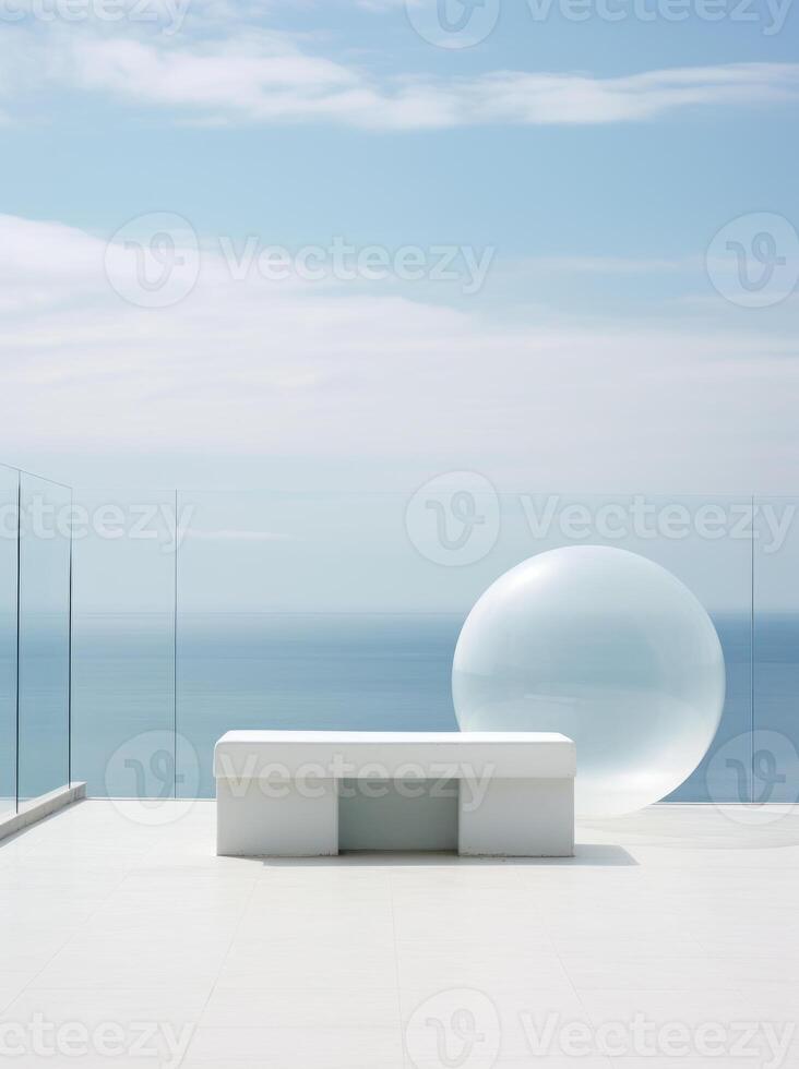 Modern Sea View Terrace with Minimalist Design photo