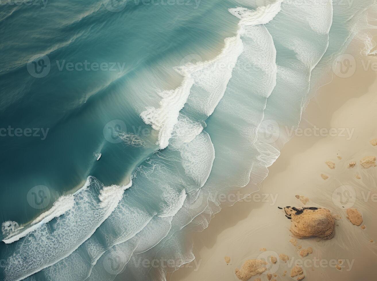 Serene Aerial View Of Sandy Beach photo