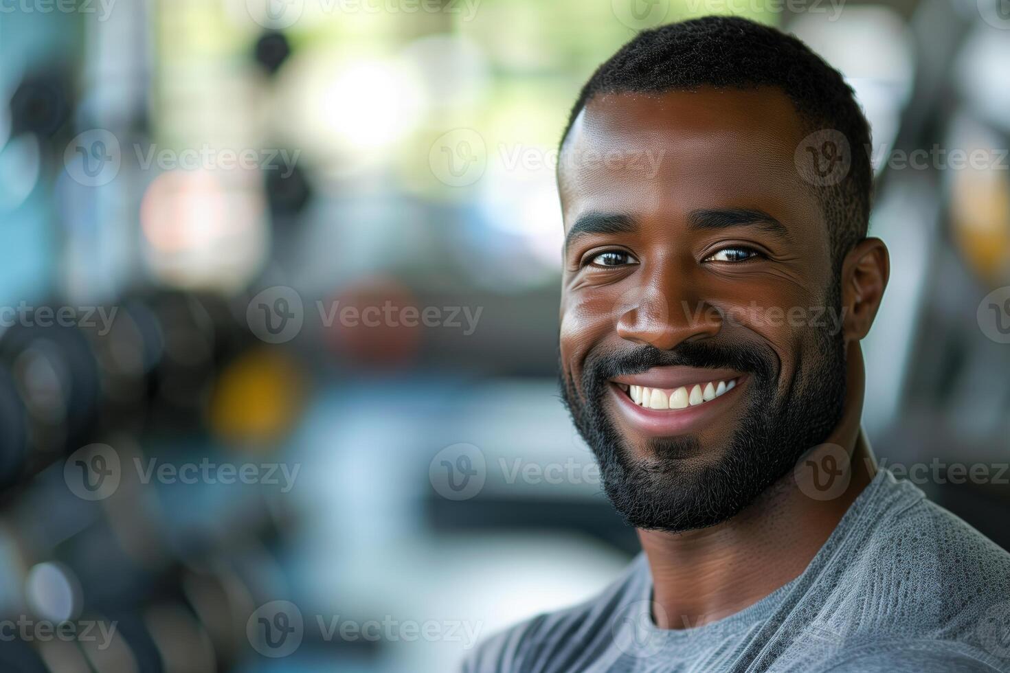 Confident Smiling Man In Gym photo