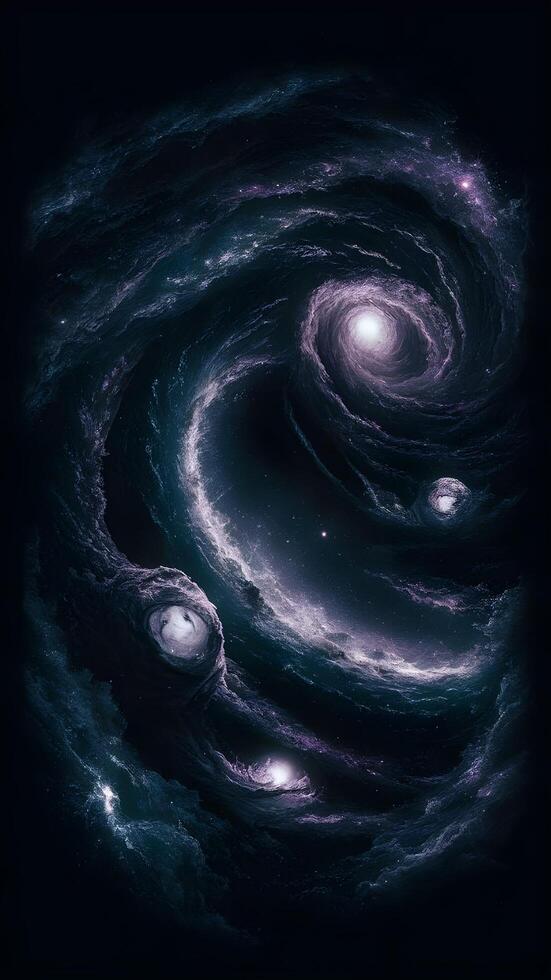 Colorful depiction of the galaxy in a stunning painting. photo