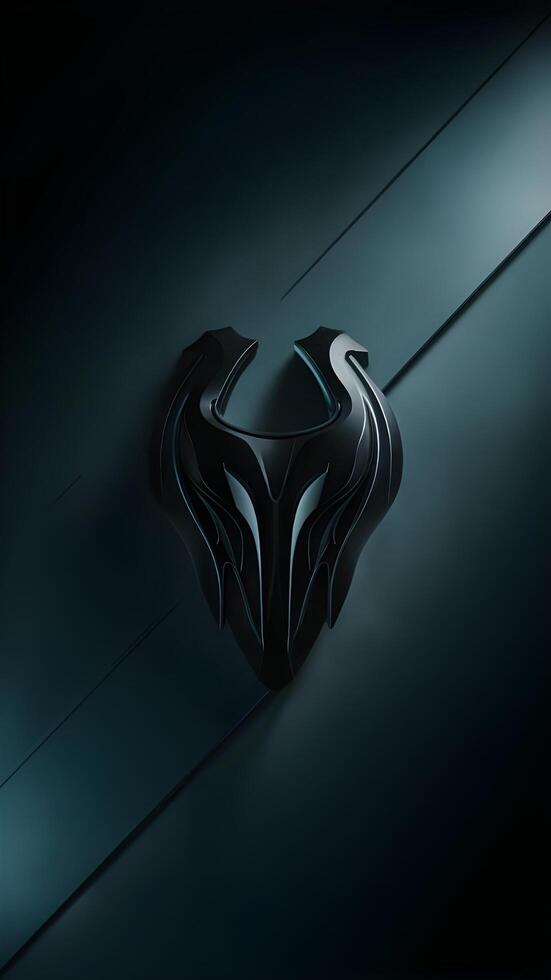 A black and blue logo on a dark background, representing a stylish and modern design. photo