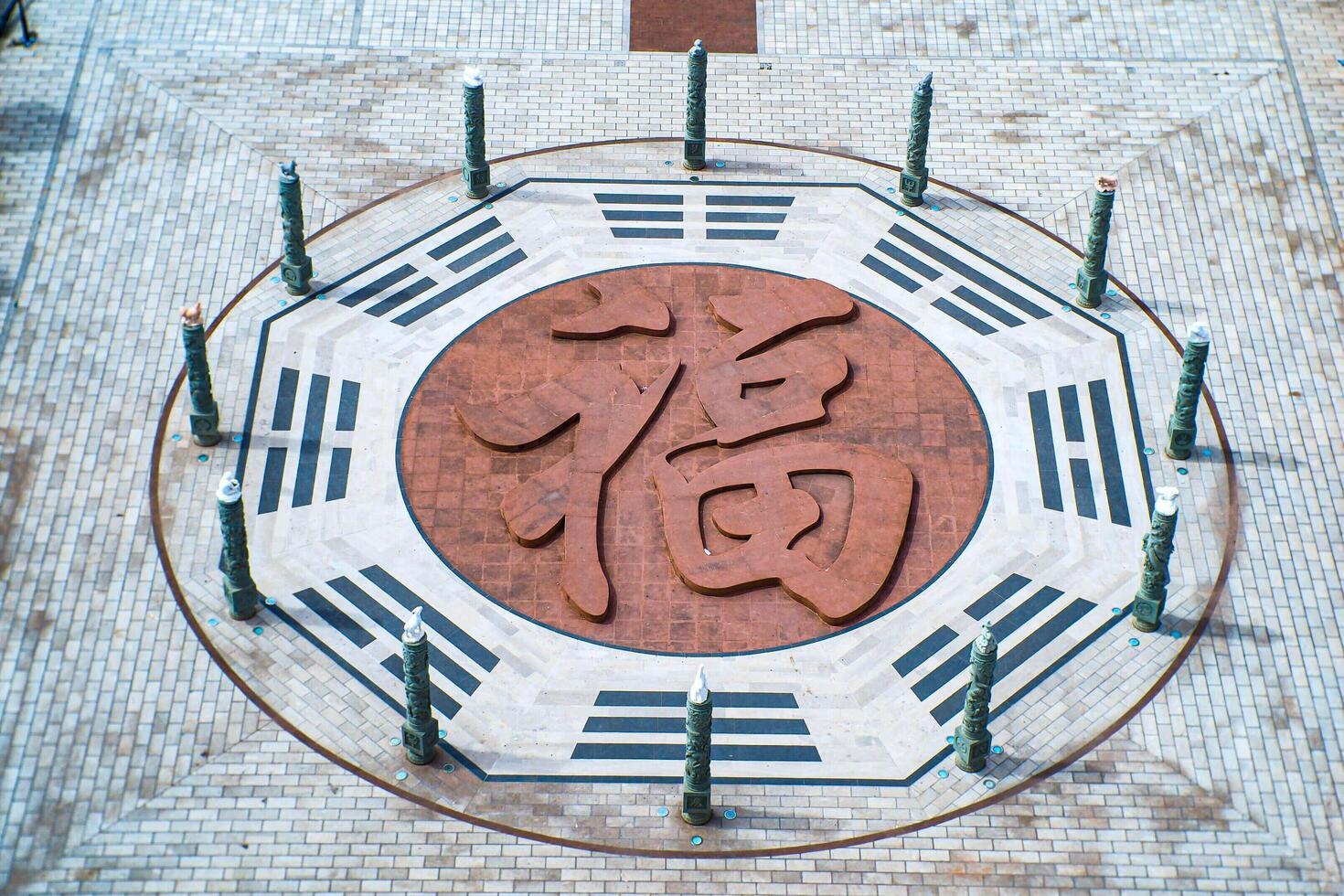 Yunan, China, 2016 - Aerial view of Chinese pagoda is a symbol of Buddhism in Chinese culture. Aerial Photography. Landscape. photo