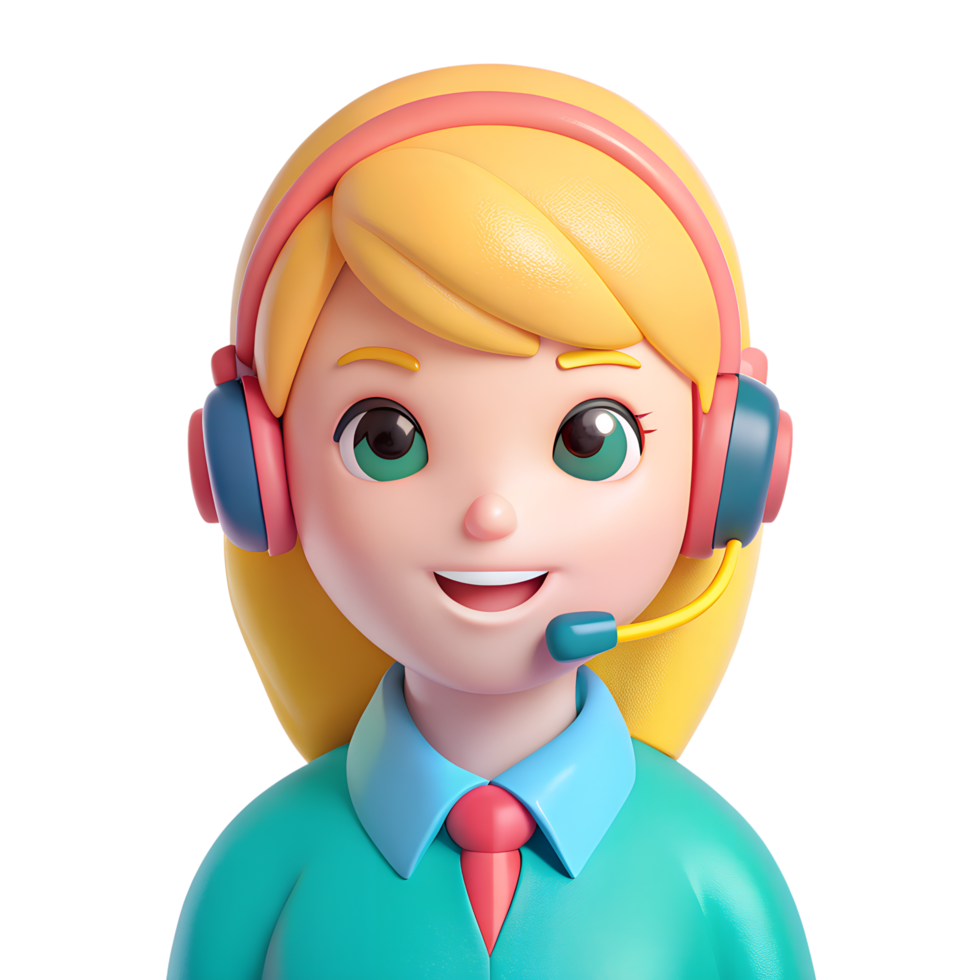 3D call center avatar png