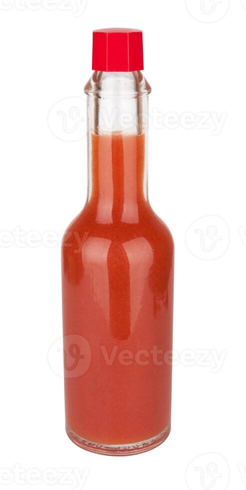 hot sauce on white photo