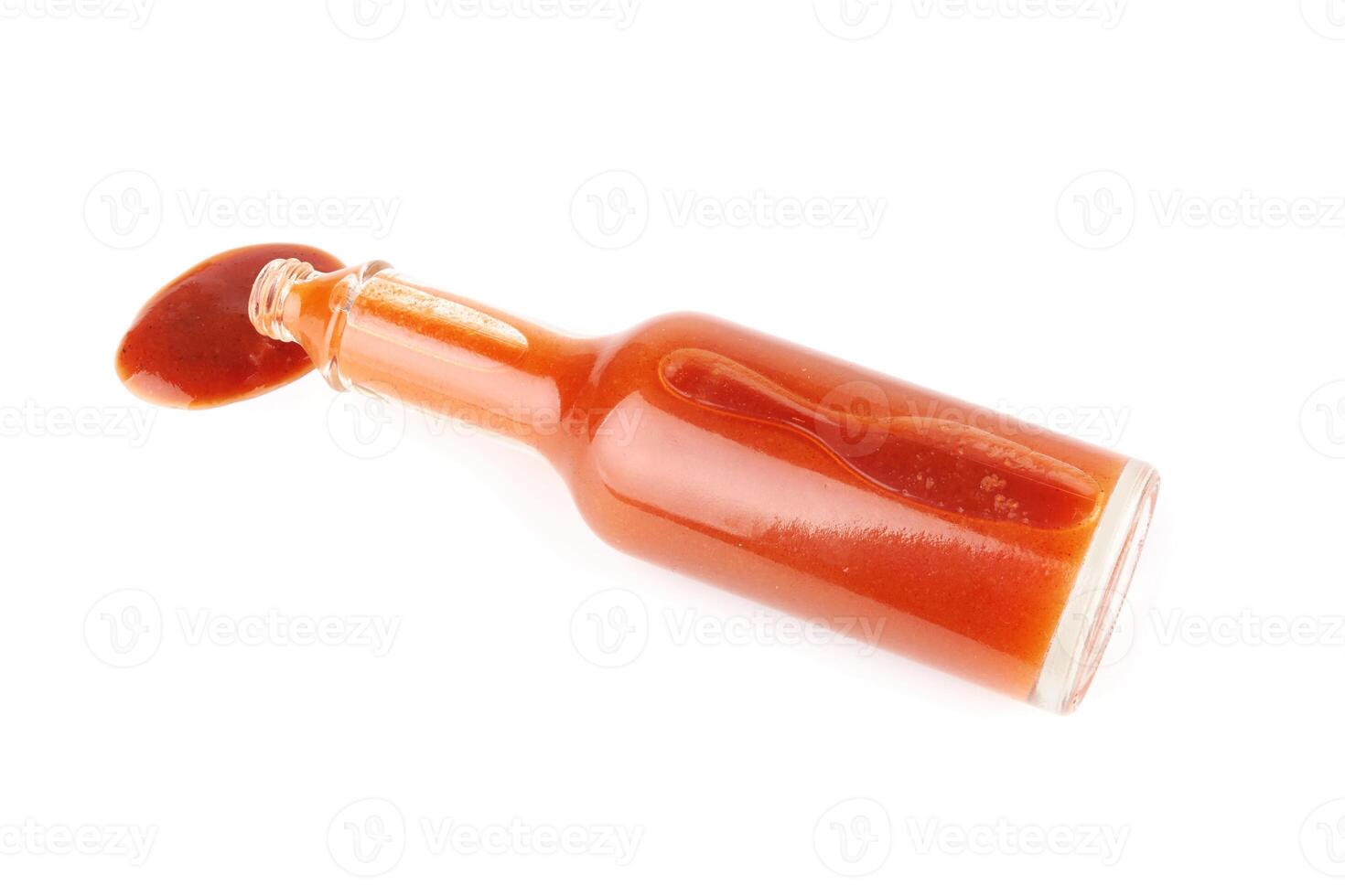 hot sauce on white photo