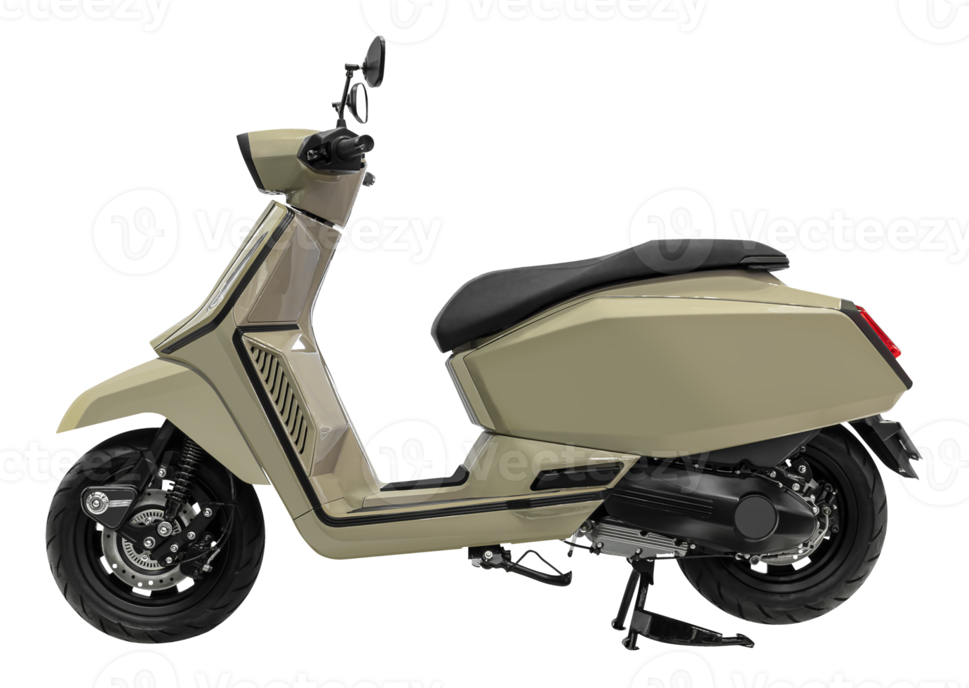 Side view green retro scooter png