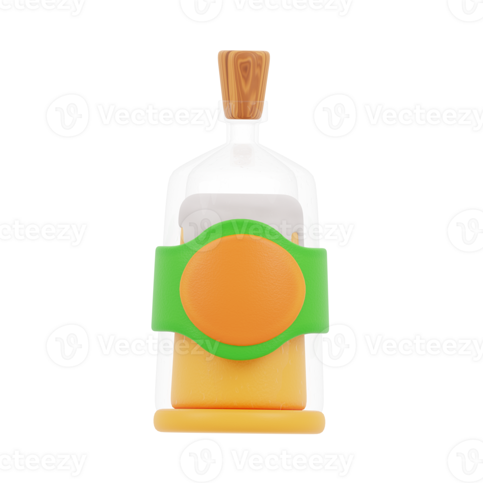 3d illustration beer bottle png
