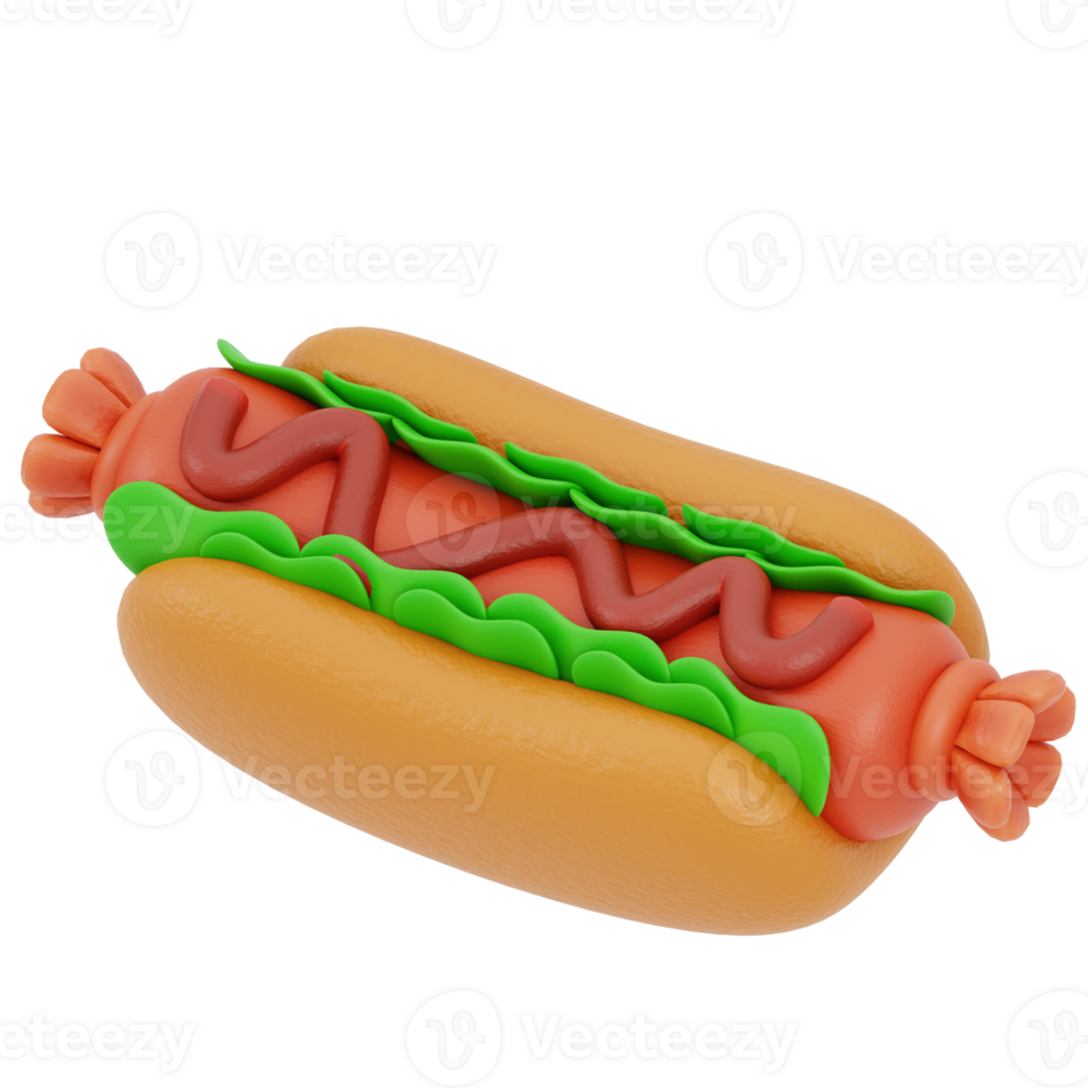 3d illustration of hot dogs png