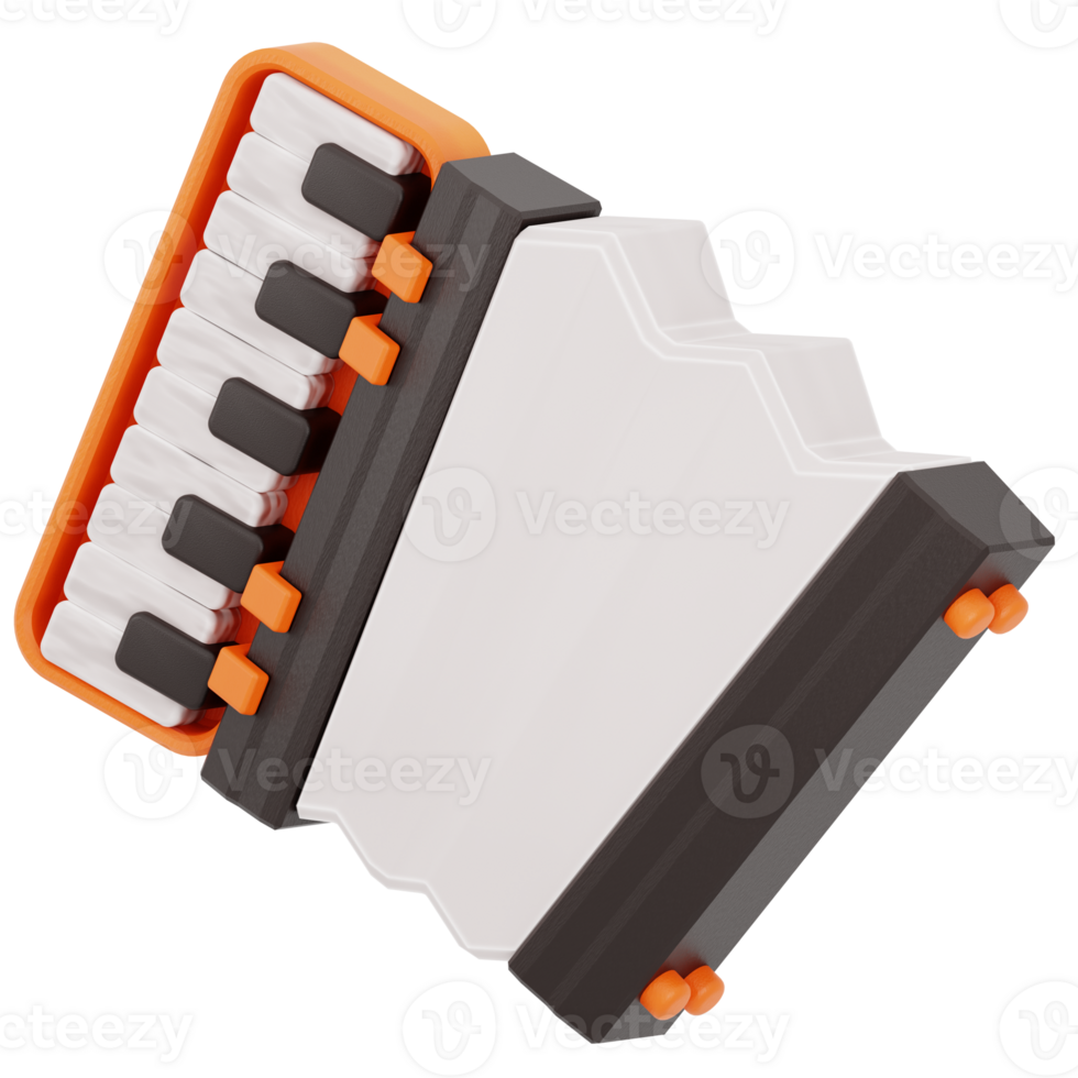 3d illustration accordéon png