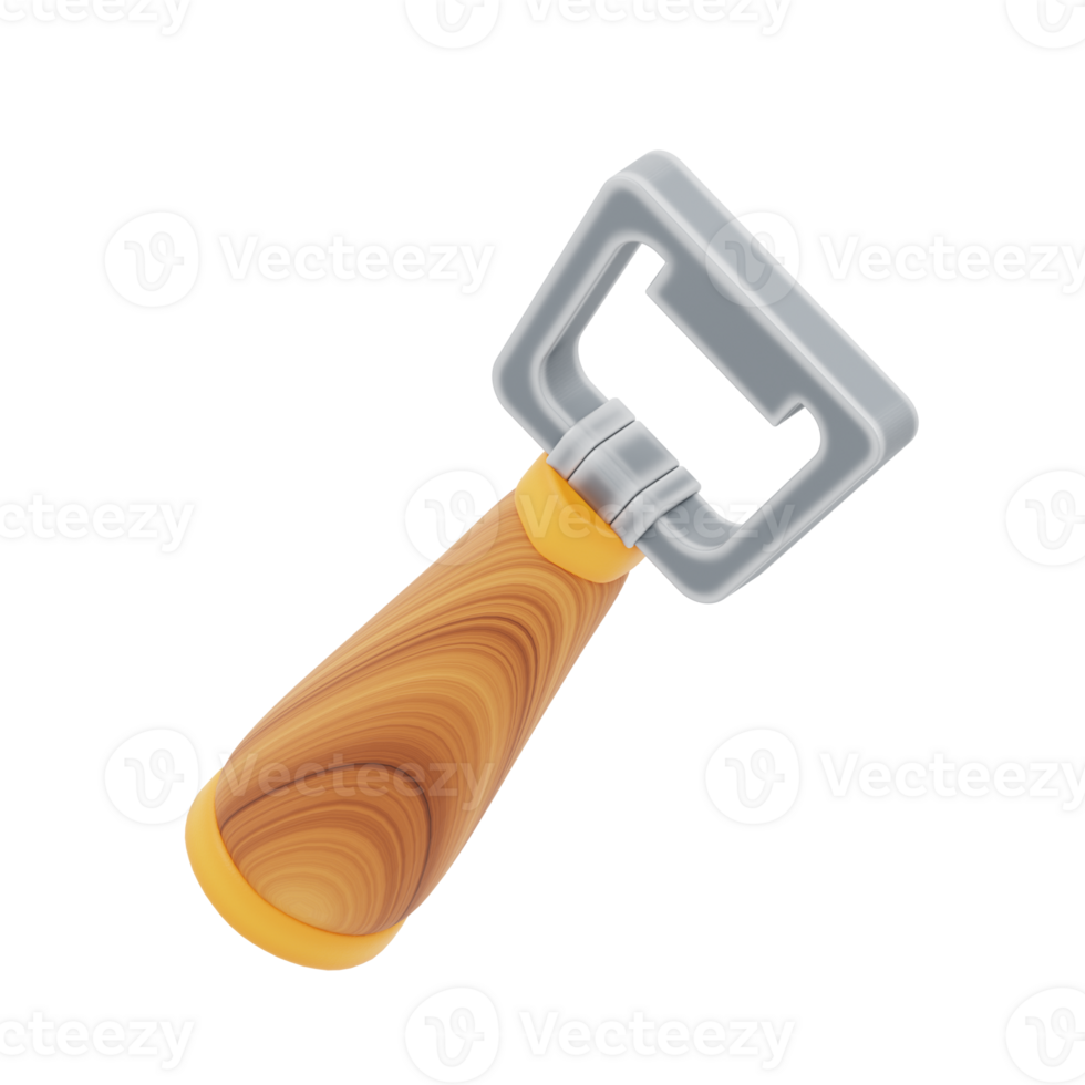 3d illustration bottle opener png