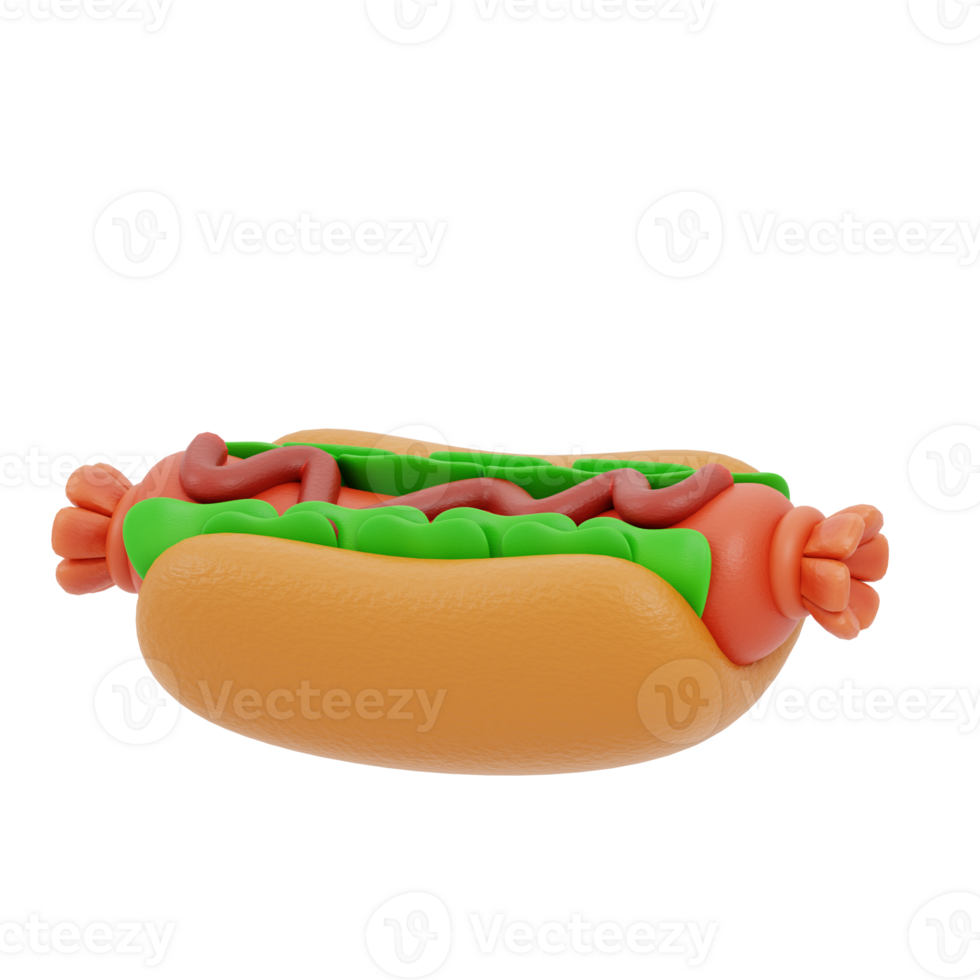 3d illustration of hot dogs png