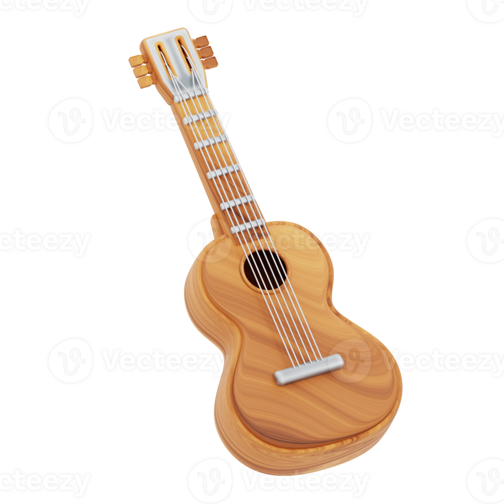 3d illustration acoustic guitar png