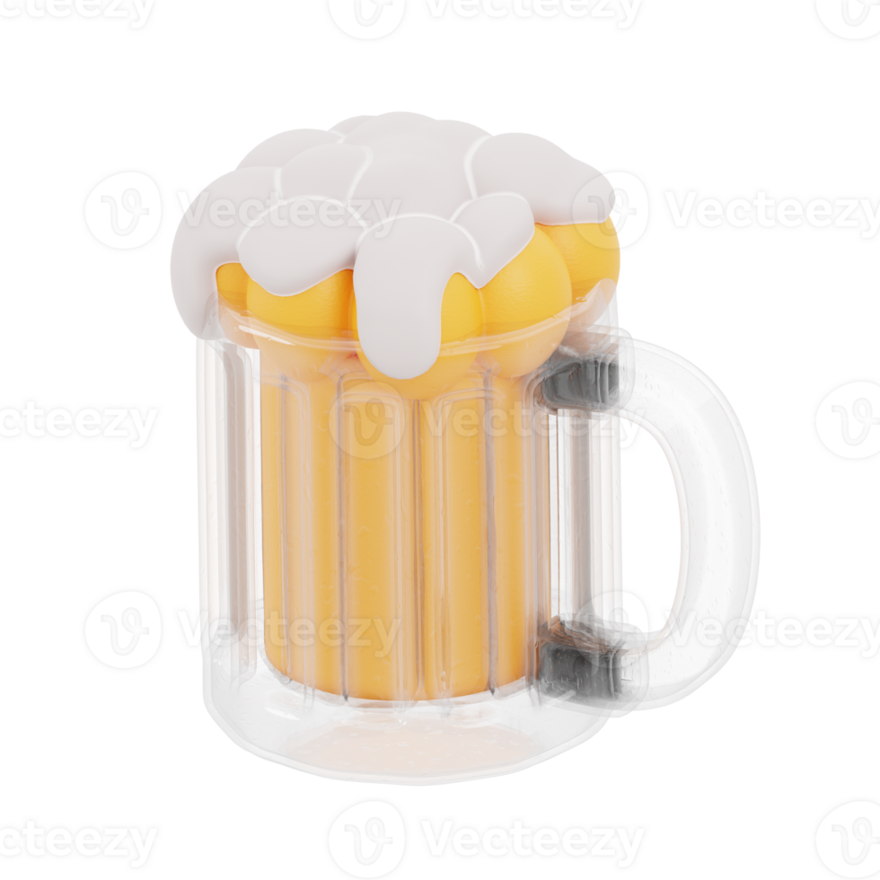 3D illustration beer glass png