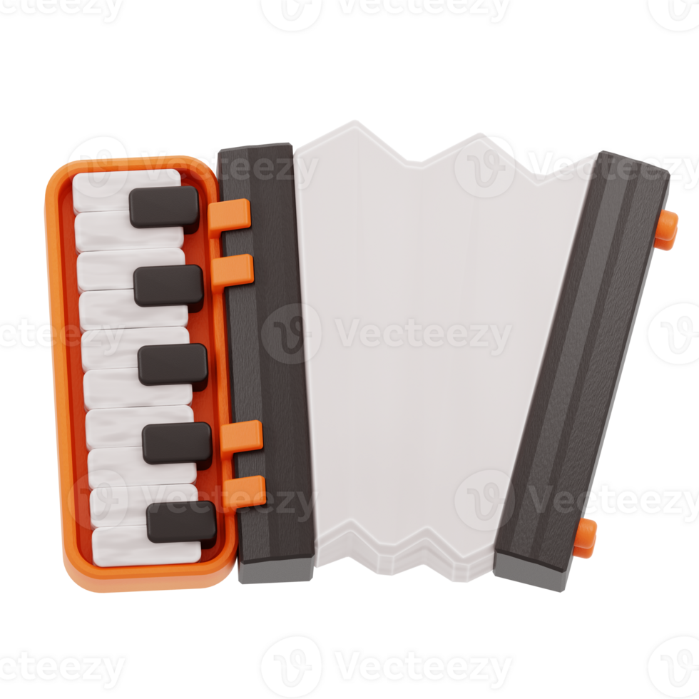 3d illustration accordion png