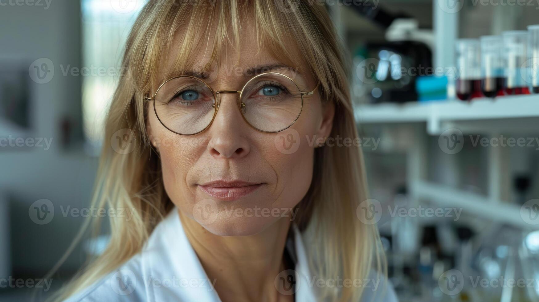 Portrait of a Professional Female Scientist in a Modern Laboratory Setting for Research and Development Projects photo