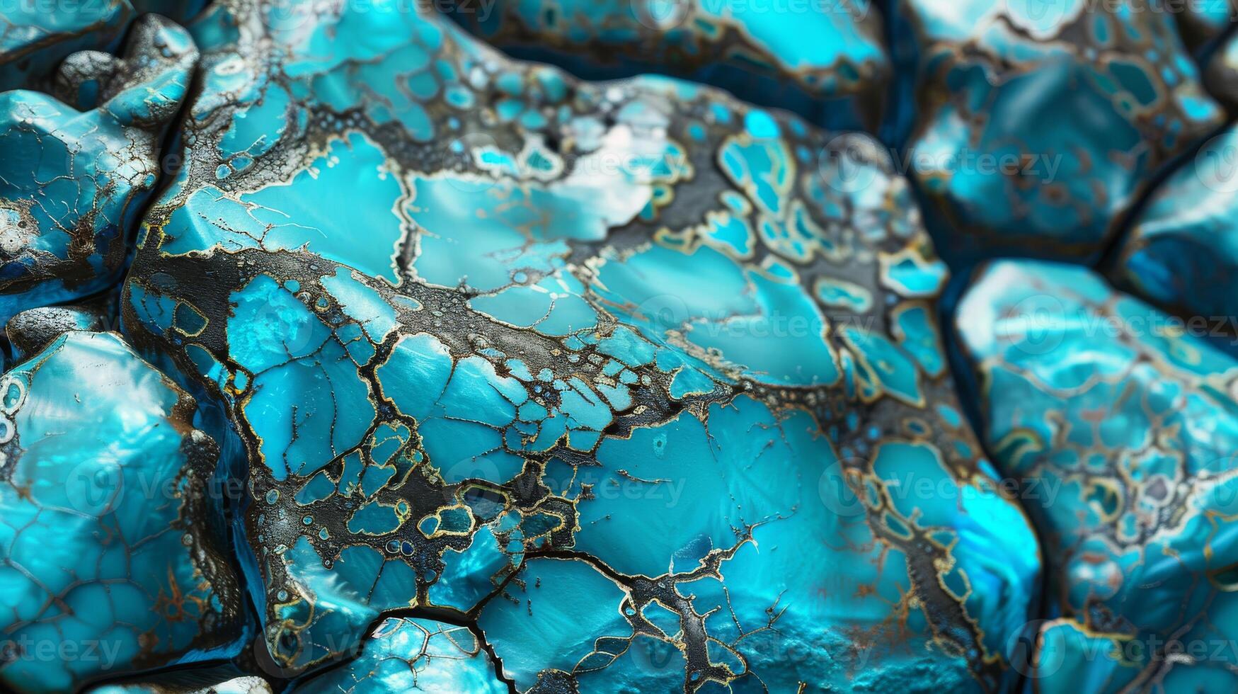 Textured Polished Turquoise Stone Surface with Detailed Cracks for Artistic Background Design and Creative Illustrations photo