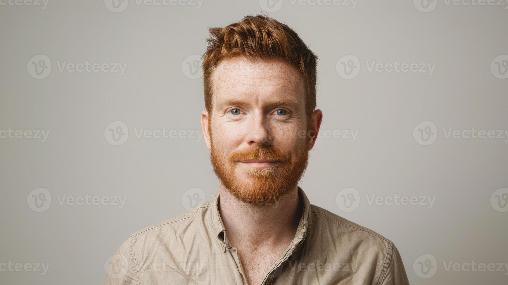 Portrait of a Red-Haired Irish Man in his Early 30s with Short Hair for Diverse Stock Photography photo