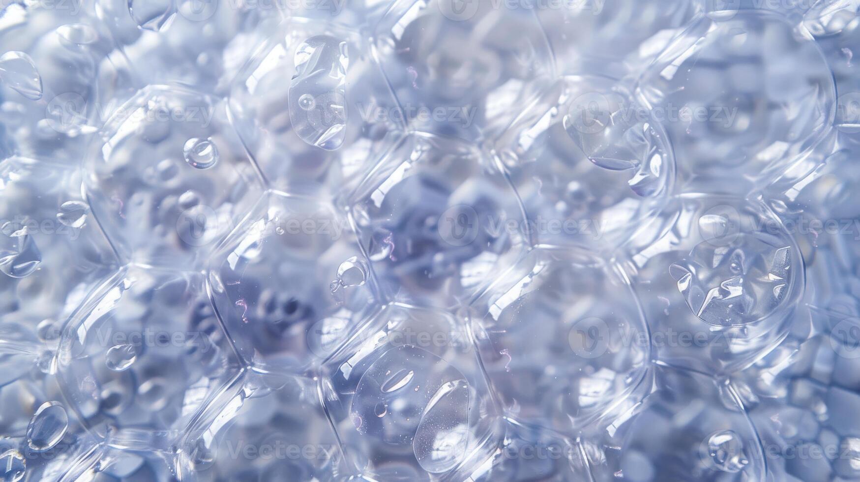 Macro View of Translucent Bubble Wrap Texture in Soft Focus for Design and Packaging Concepts photo