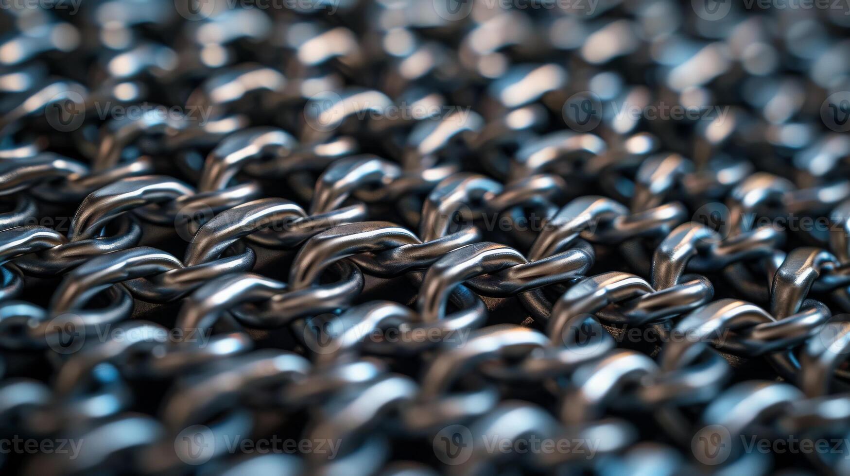 Detailed Close-Up of Metallic Chainmail Texture for Digital Background or Design Projects photo
