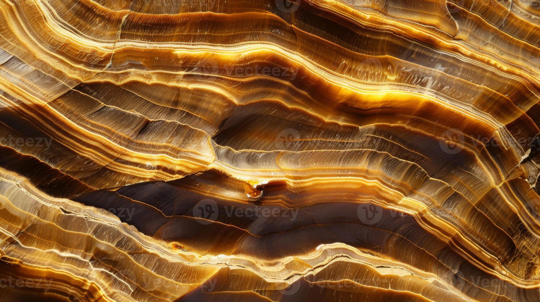 Polished Tiger's Eye Stone Surface Textured Brown and Gold Patterns for Geological Studies and Decorative Design photo