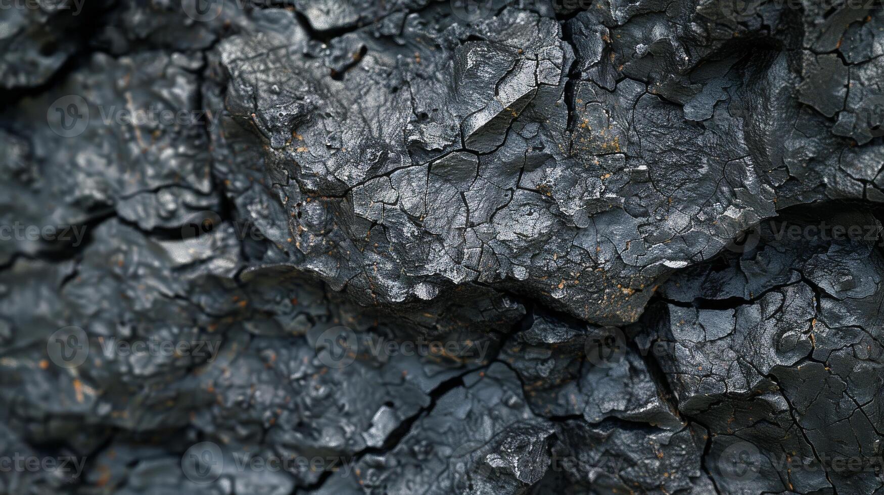 Close-Up of Jagged Black Lava Rock Surface, Rugged Texture for Geological Study and Background Design photo