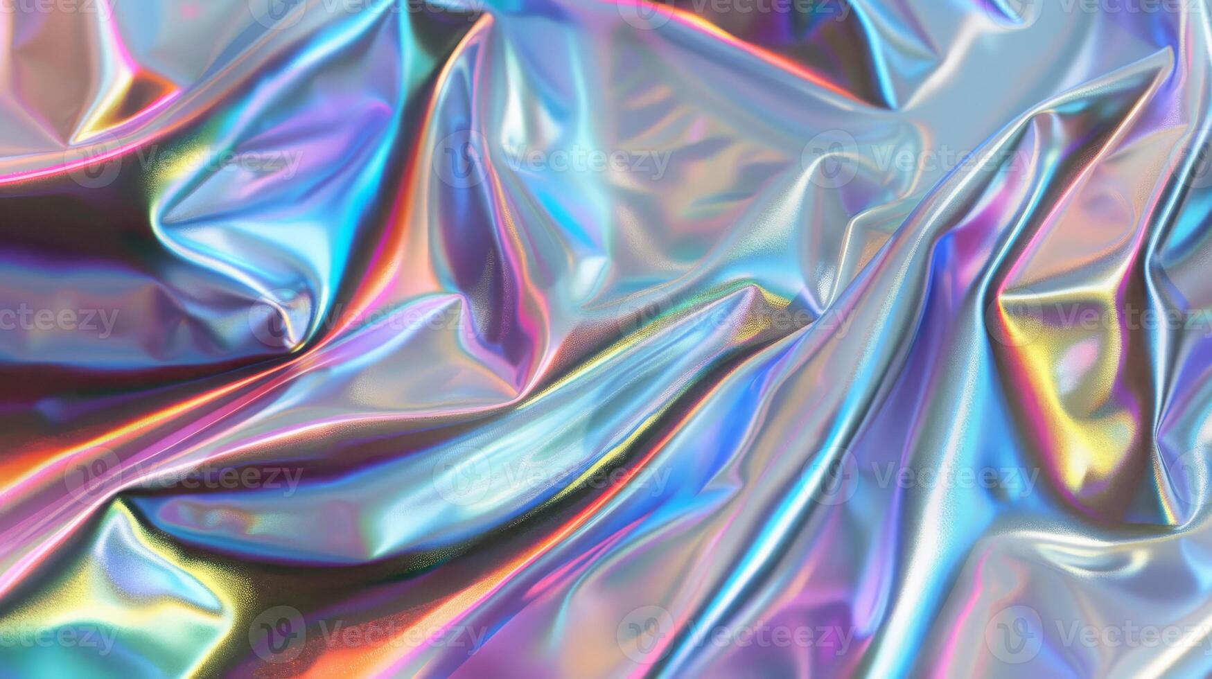 Iridescent Holographic Foil Surface with Smooth and Wrinkled Texture for Design and Creativity photo
