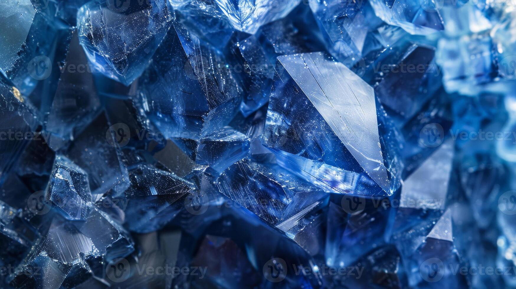 Close-Up of Smooth Polished Blue Crystals, Natures Sparkling Gemstone, Perfect for Background Texture, Wall Art Design photo