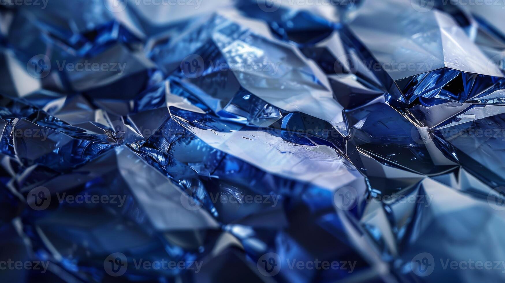 Abstract Close-Up of Polished Blue Crystal Surfaces, Ideal for Design, Poster, Print photo