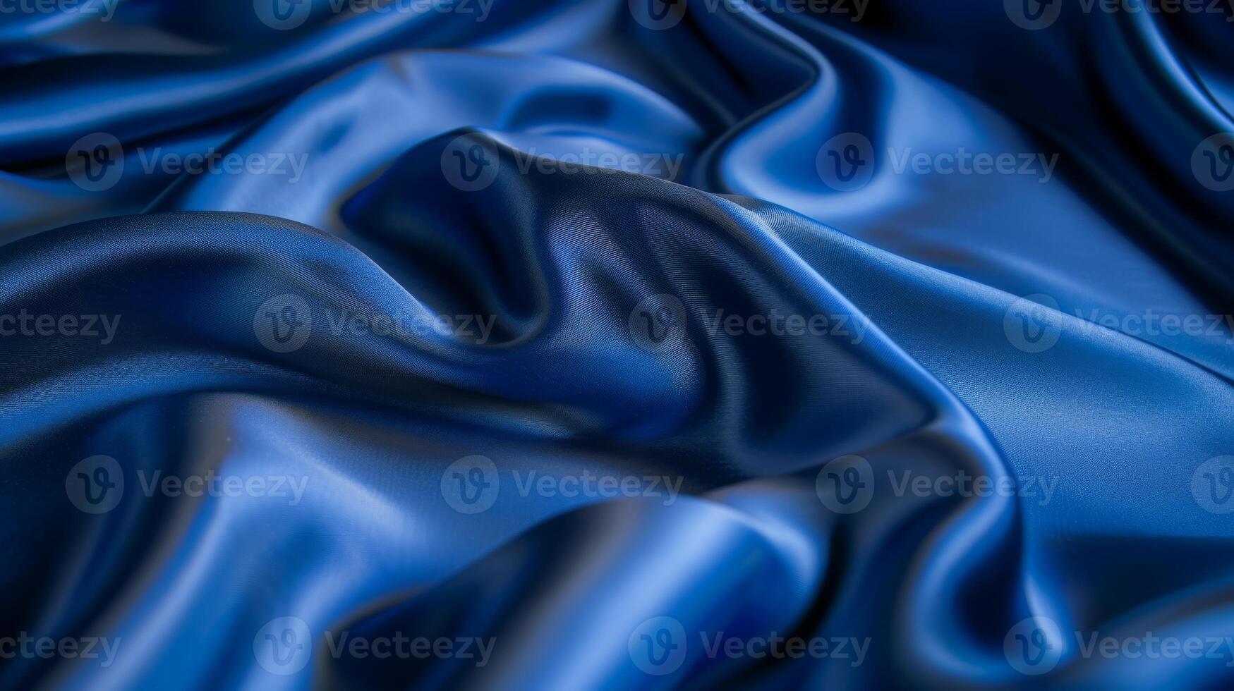 Smooth Blue Satin Fabric Close-Up Textured Background for Design, Card, Poster photo