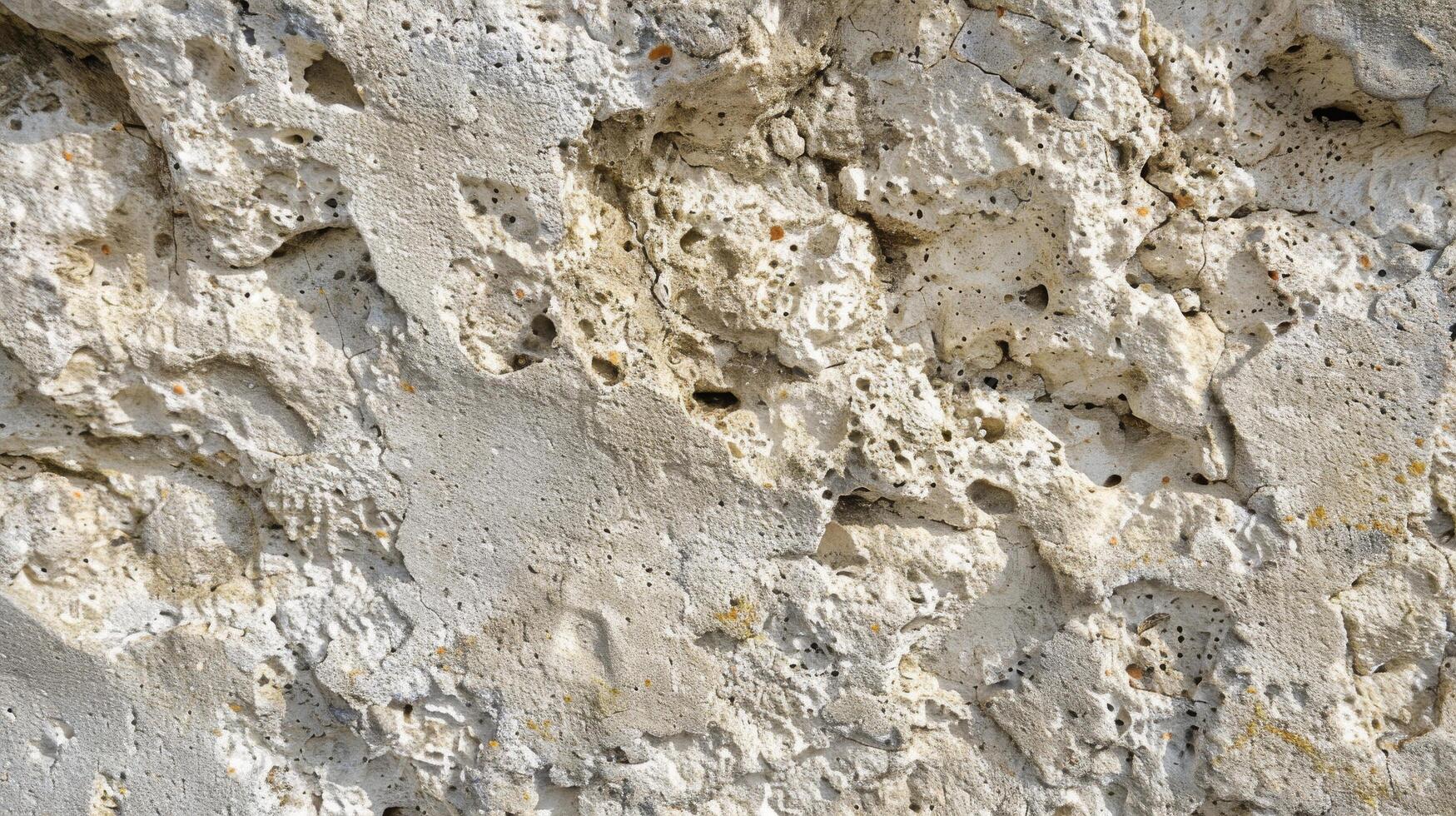 A close up image of a rock wall with numerous holes in it photo