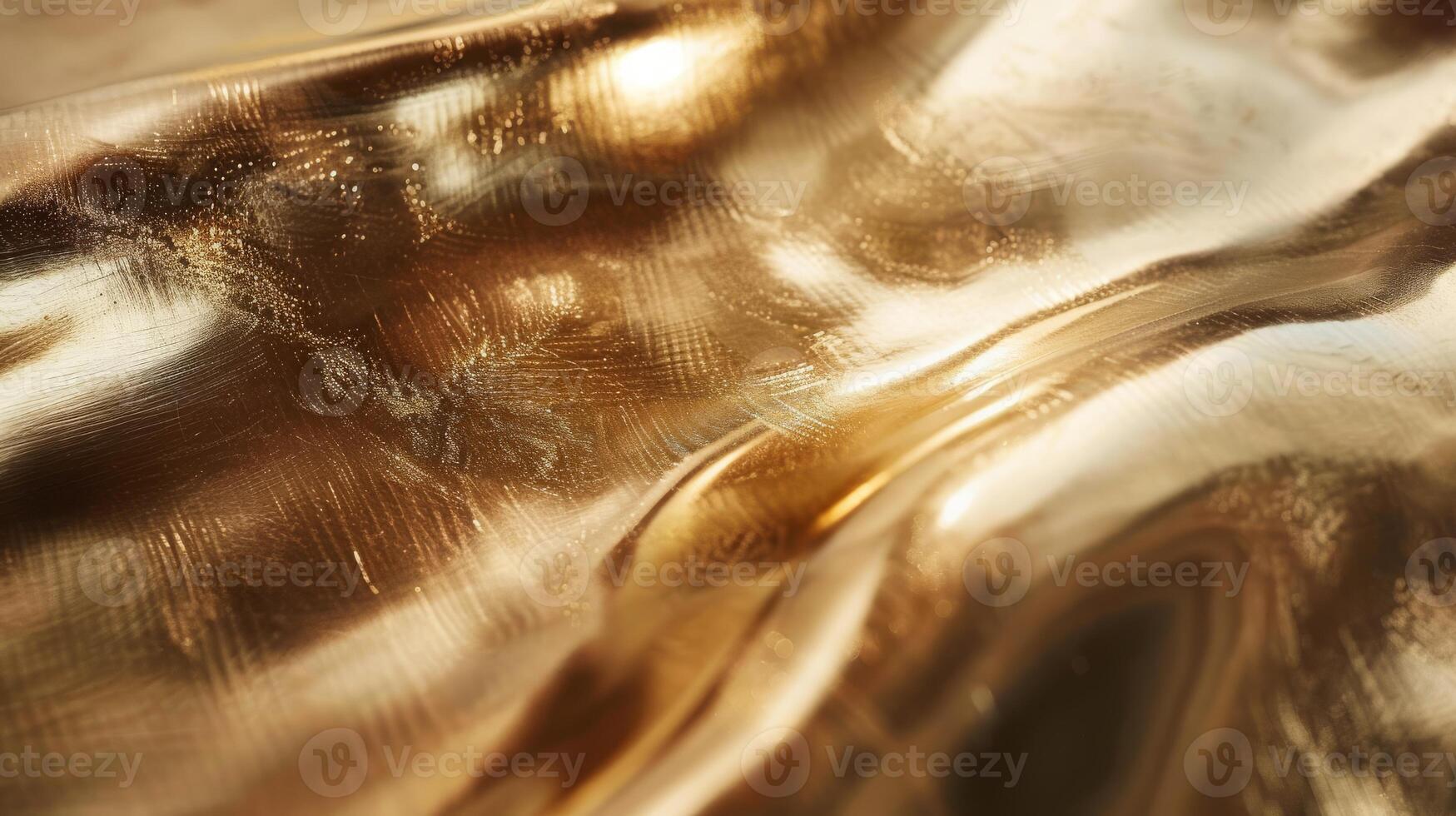 Smooth Polished Brass Surface with Golden Reflections for Elegant Design Background, Poster, Card, or Print photo
