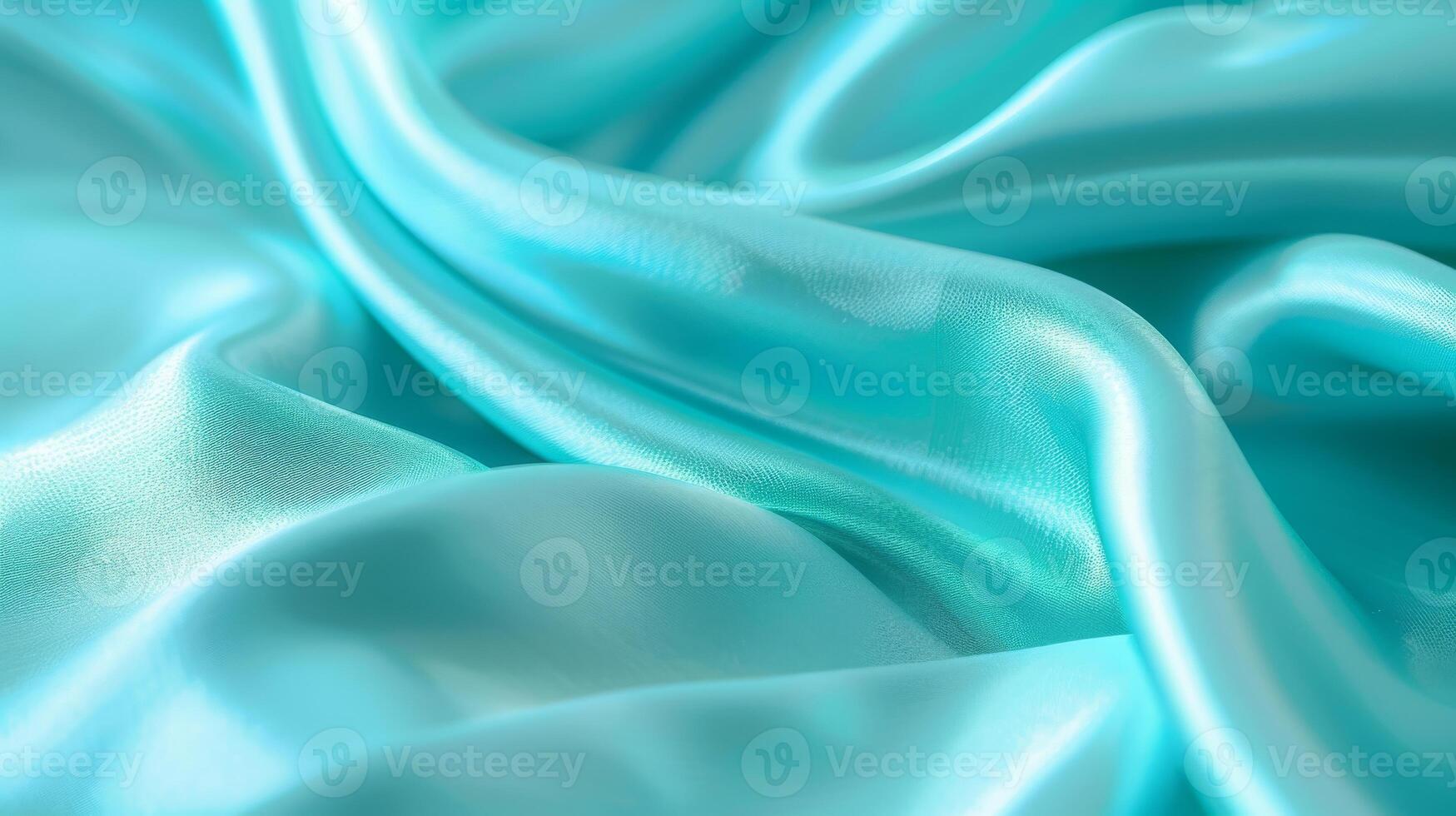 Shiny Aqua Satin Fabric with Smooth Flowing Texture Perfect for Textile Design and Fashion Projects photo