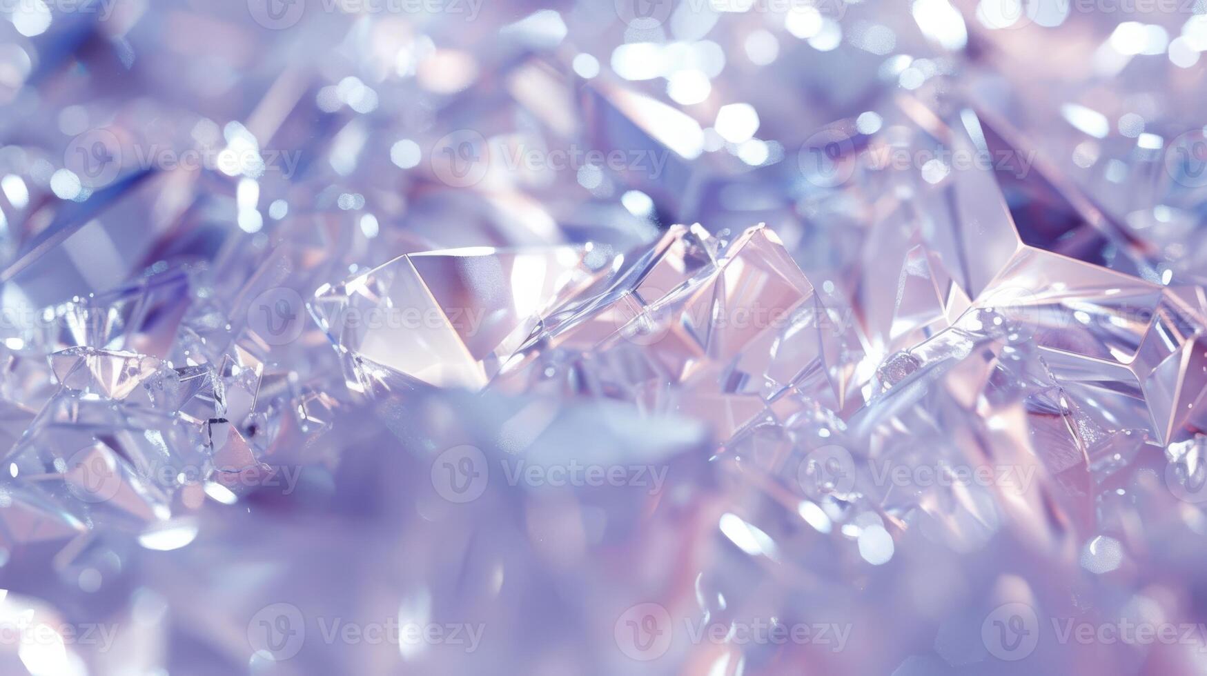 Sparkling Crystalline Surface with Prismatic Texture and Purple, Pink Hues - Ideal for Abstract Design, Poster, or Background photo