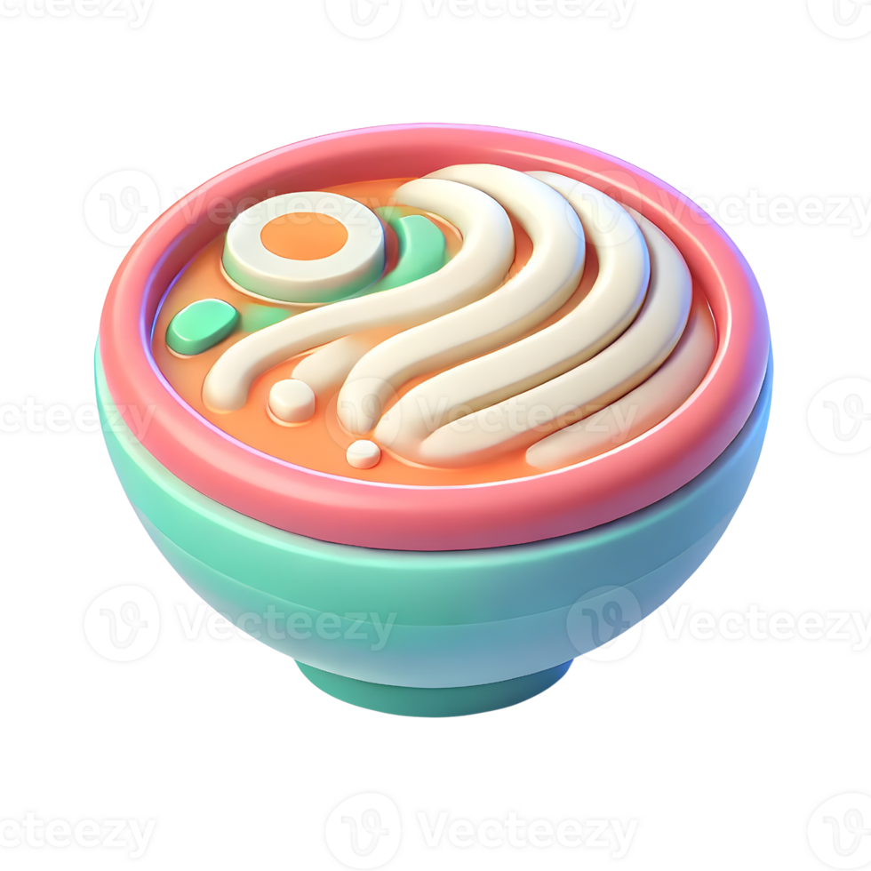 3D icon of Pho Food Illustration png