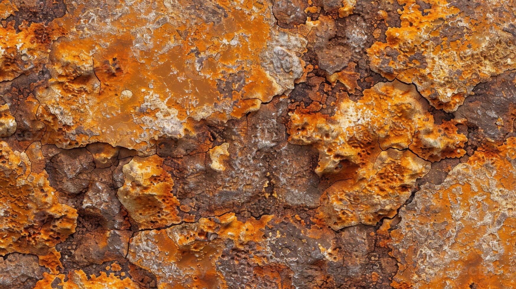 A close up view of a rusty rock showing extensive rust on its surface photo
